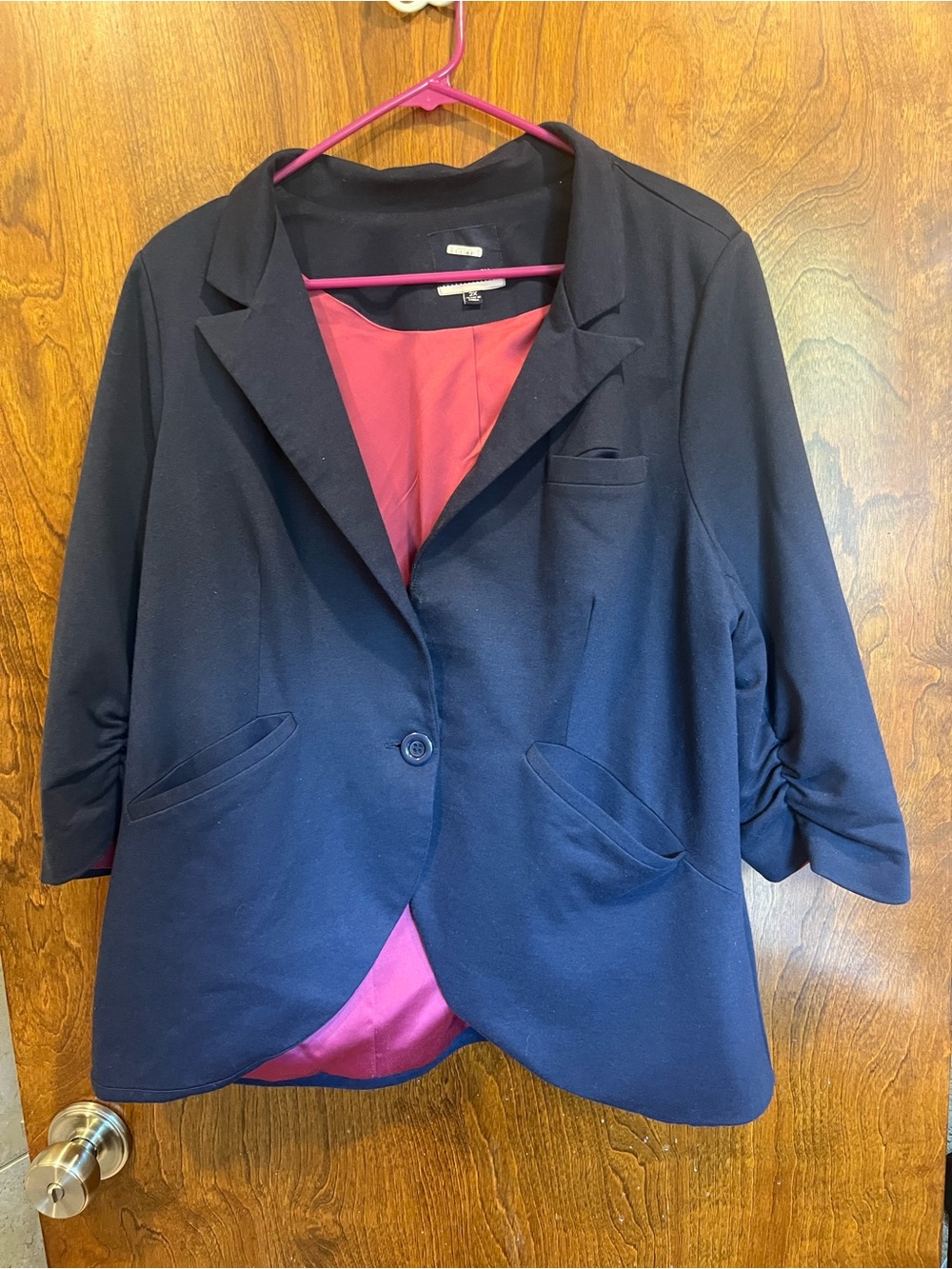 Modcloth Navy Blazer with Pink Lining